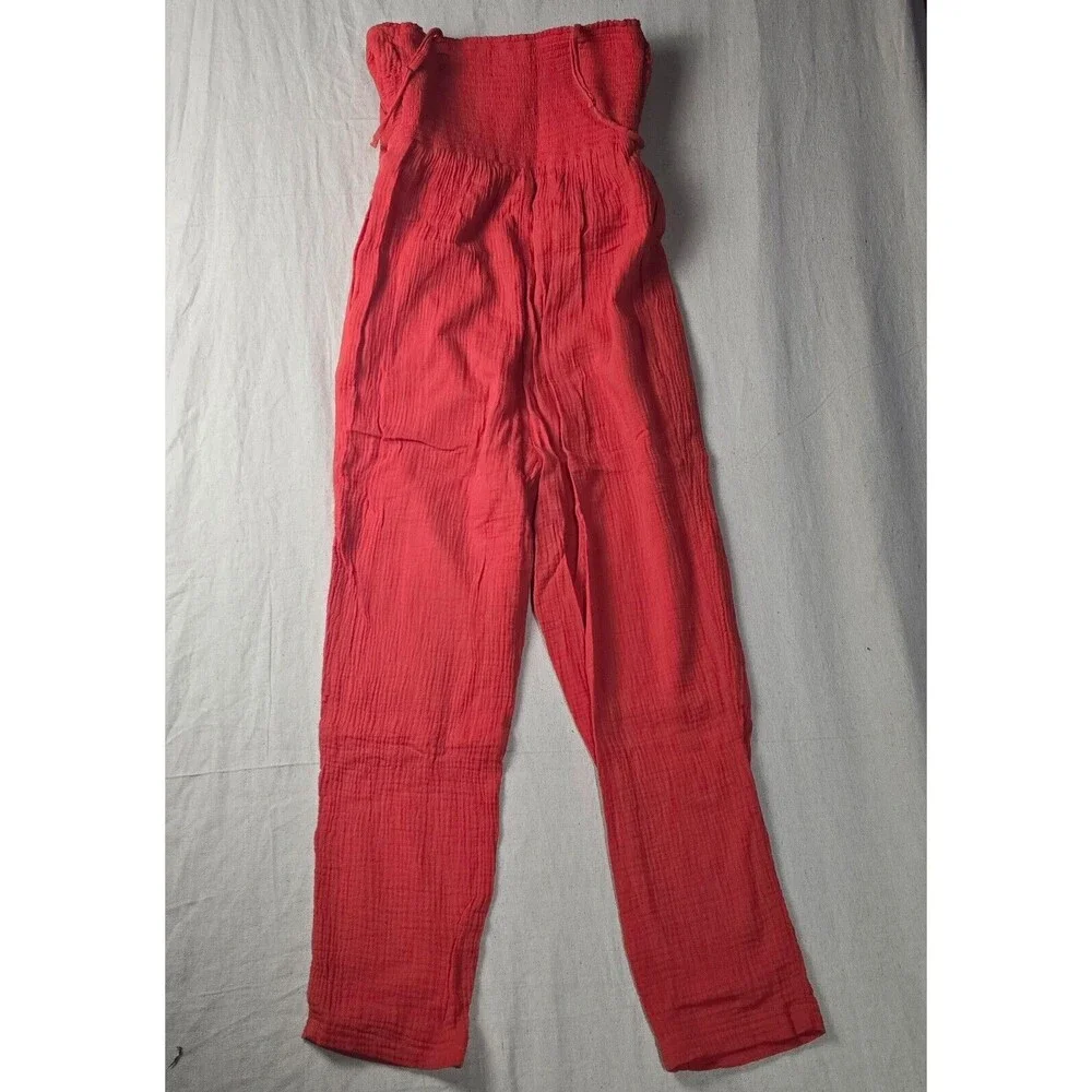 Saturday Sunday Anthropologie Isabel Tie Front‎ Jumpsuit Red Sleeveless Women XS
